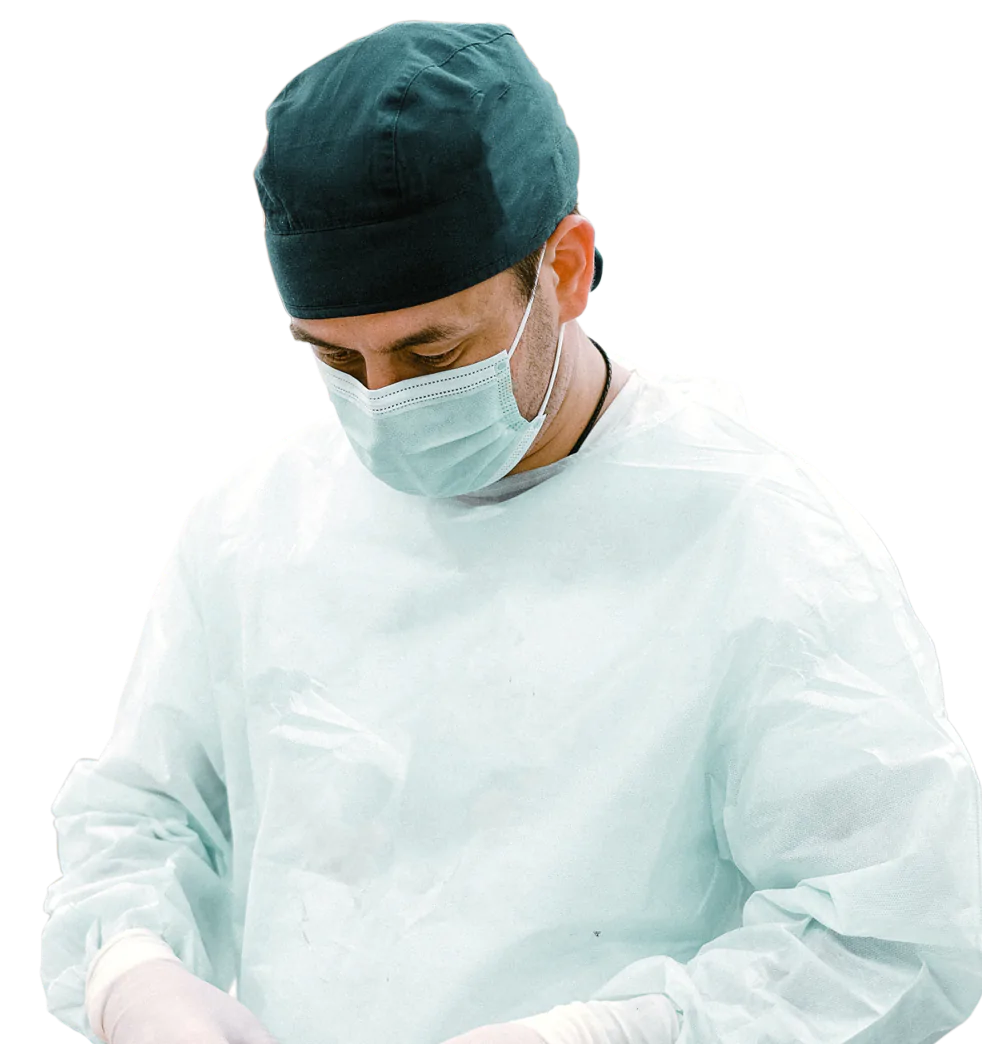 Chirurgien en tenue de bloc opératoire